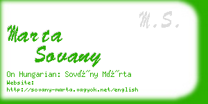 marta sovany business card